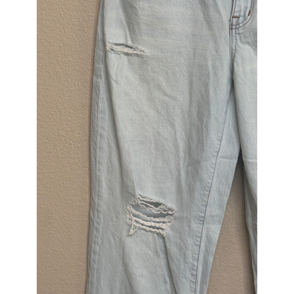 Madewell Baggy Tapered Jeans Light Wash Distressed Ripped Knee High Rise - Picture 6 of 11